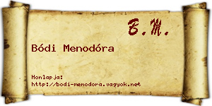 Bódi Menodóra névjegykártya